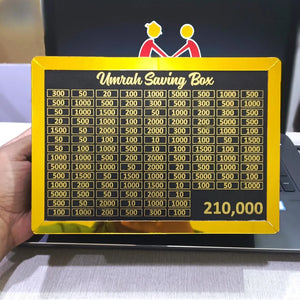 Umrah Savings Box Golden Black Wood 210k