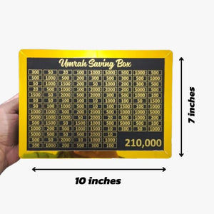 Umrah Savings Box Golden Black Wood 210k