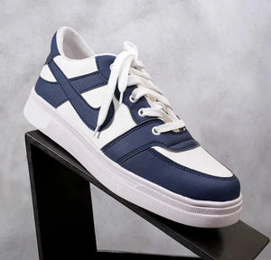 Men's Blue Rexine Sneakers Formal Casual Lightweight Breathable
