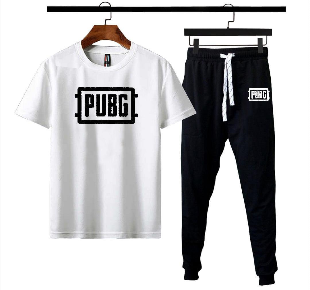 Men's Cotton Track Suit White Black PUBG Graphic Medium to XL