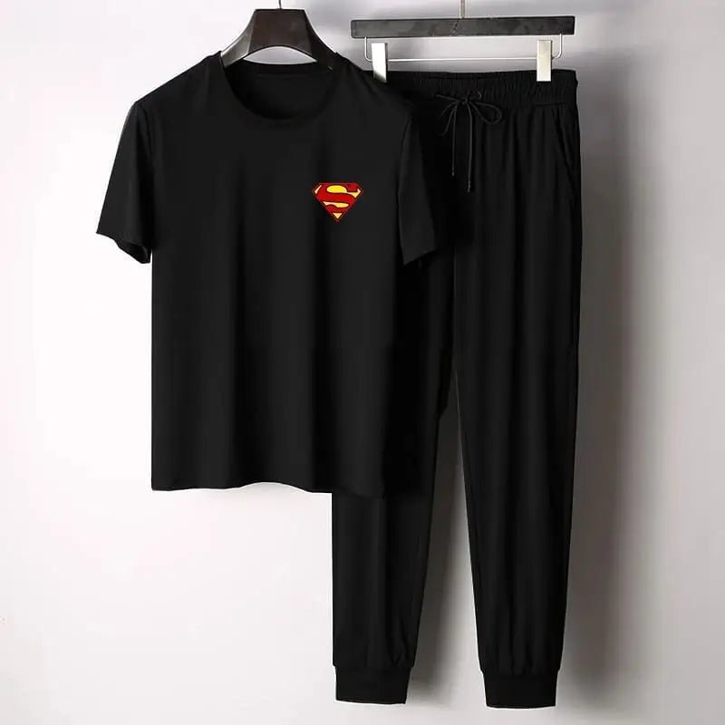 2 Pcs Men's Jersey Printed Track Suit