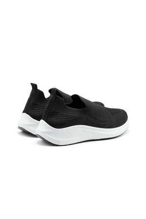 Men's Black Slip-On Walking Sneakers Breathable Comfortable