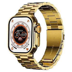 Health Smart Watch Gold Orange Bluetooth 5.3